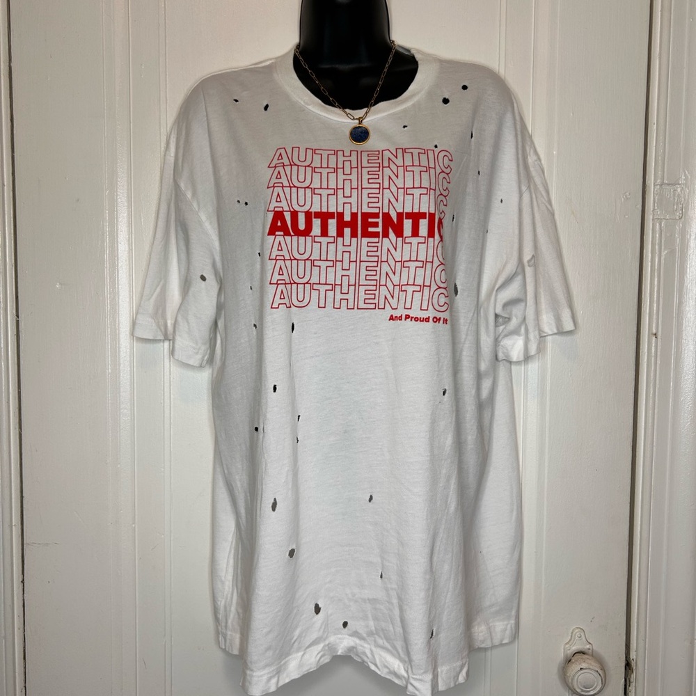 🆕 Bella Canvas White and Red Authentic Graphic Tee
